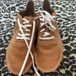 Women’s Casual Leather Lace-Up Shoes in Tan Rock with the Clarks!